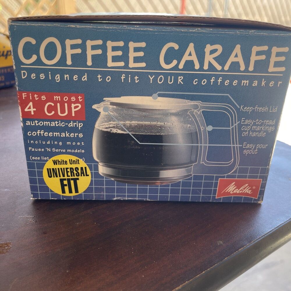 MELITTA Replacement Coffee Glass Carafe Pot Universal 4 Cup White USA